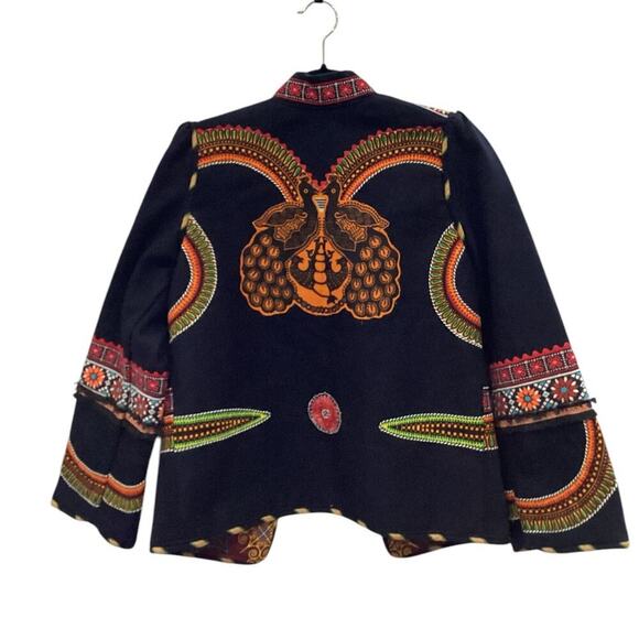 Alix Of Bohemia The Alexander Open Front Jacket  Black Multicolor Size Small - Picture 8 of 12